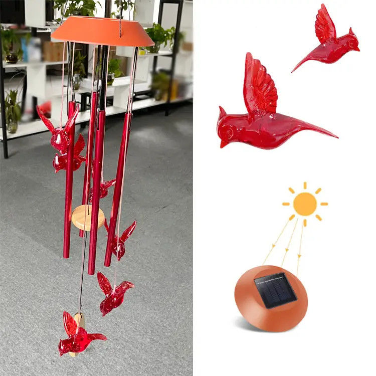 Home Decor LED Solar Wind Chimes Light with Waterproof and Colorful Outdoor Design