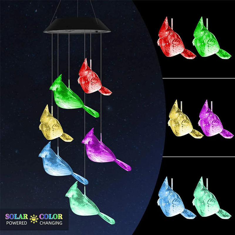 Home Decor LED Solar Wind Chimes Light with Waterproof and Colorful Outdoor Design