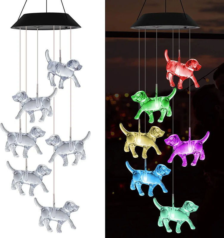 Home Decor LED Solar Wind Chimes Light with Waterproof and Colorful Outdoor Design