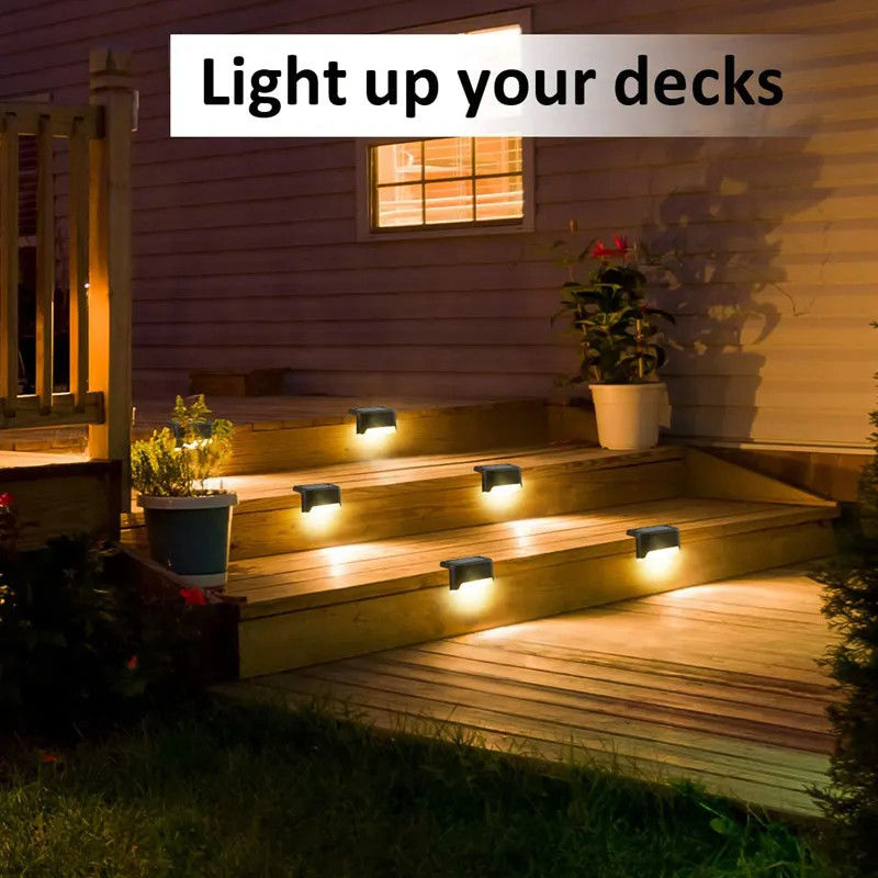 2700K Color Temperature Solar Fence Lights Stable Waterproof LED Solar Deck Lights 1-