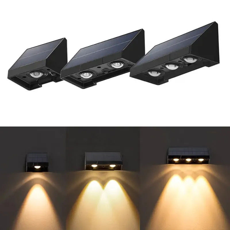 IP54 Waterproof Decorative Outdoor Led Solar Wall Light for Balcony Stair Patio Spot Light
