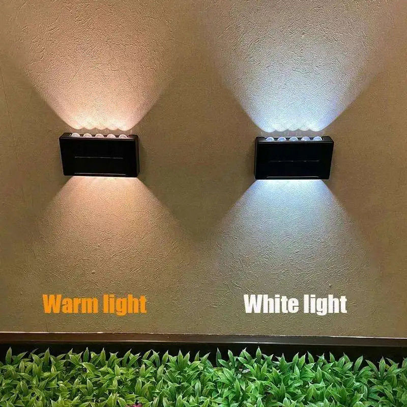 Waterproof 4led 6led Up And Down Solar Wall Light for Garden Courtyard Luminous