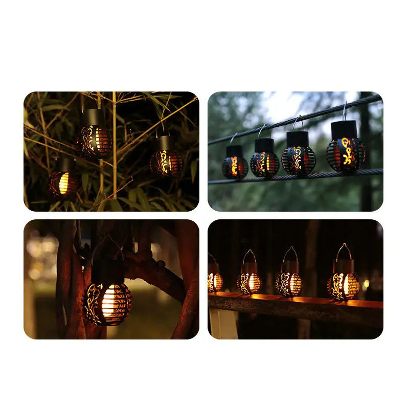 Hanging Garden Outdoor Decorative Solar Lights with Metal Waterproof LED Table Lamp
