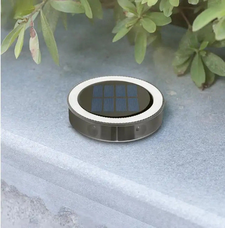 Outdoor Solar Stair Step Deck Lighting with 90lm/w Efficiency Led Round Ground Lights
