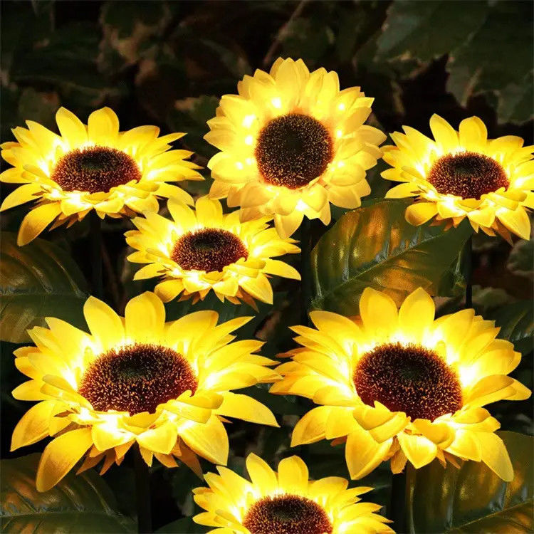 Solar Led Lamp Waterproof Garden Decorative Sunflower Solares for Backyard Patio Pathway
