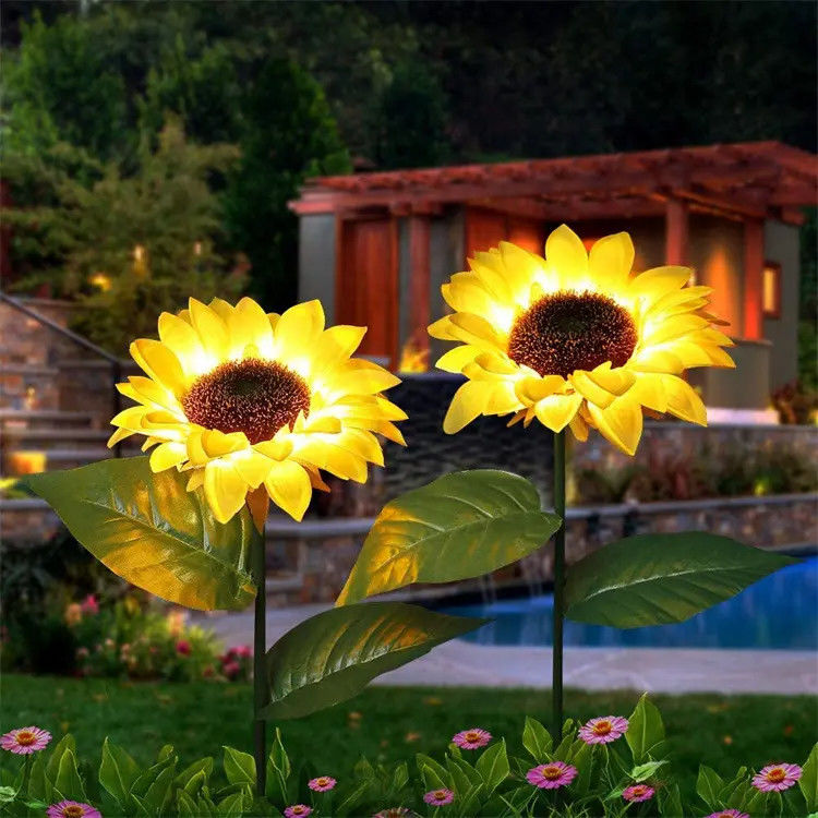 Solar Led Lamp Waterproof Garden Decorative Sunflower Solares for Backyard Patio Pathway