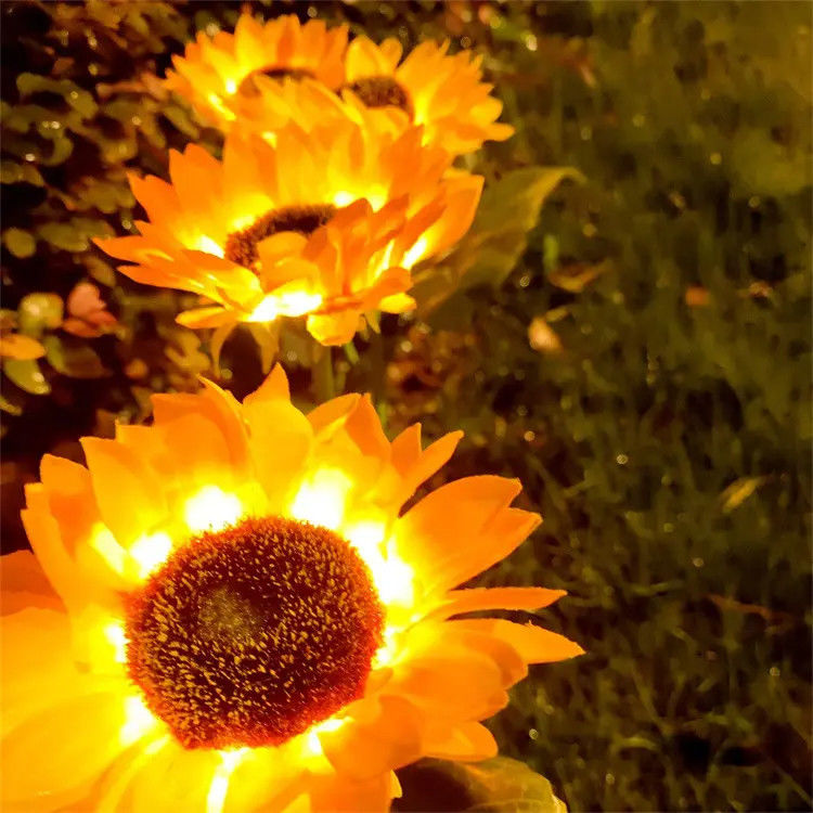 Solar Led Lamp Waterproof Garden Decorative Sunflower Solares for Backyard Patio Pathway