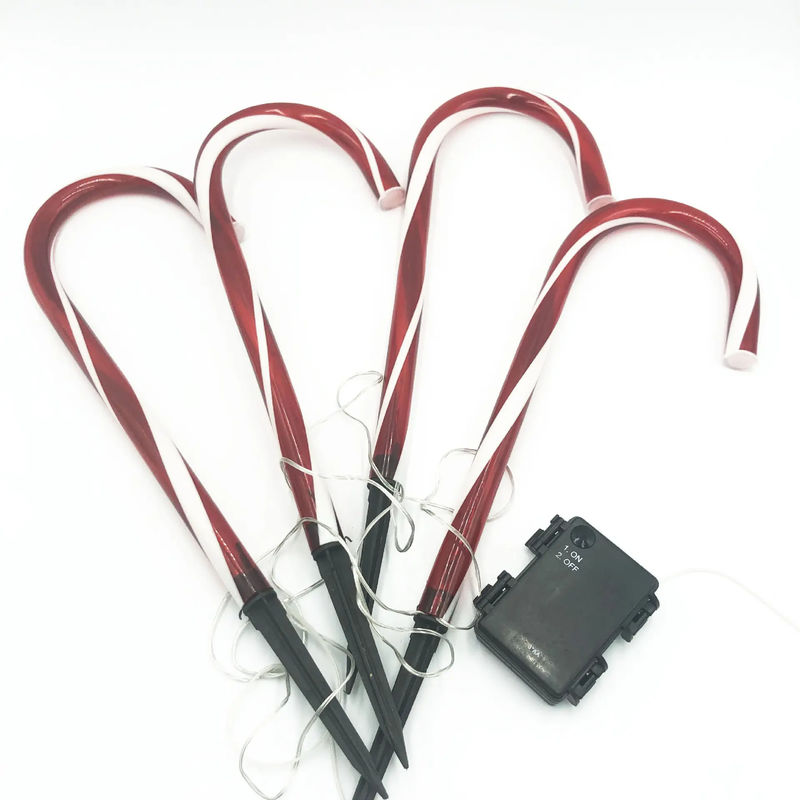 Long-Lasting Candy Cane Ground Light for Christmas Decoration 10000 Hours Lifespan