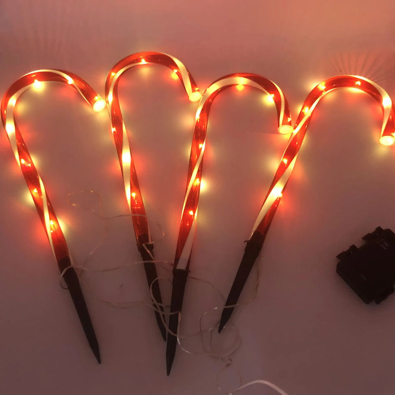 Long-Lasting Candy Cane Ground Light for Christmas Decoration 10000 Hours Lifespan
