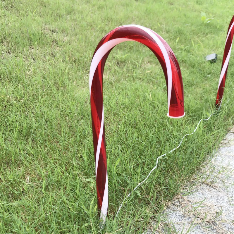 Long-Lasting Candy Cane Ground Light for Christmas Decoration 10000 Hours Lifespan