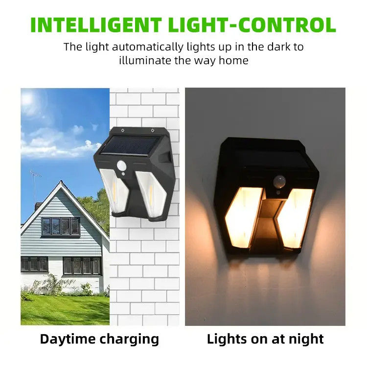 50000 Hours Lifespan Outdoor Solar Wall Light with Motion Sensor and LED Light Source