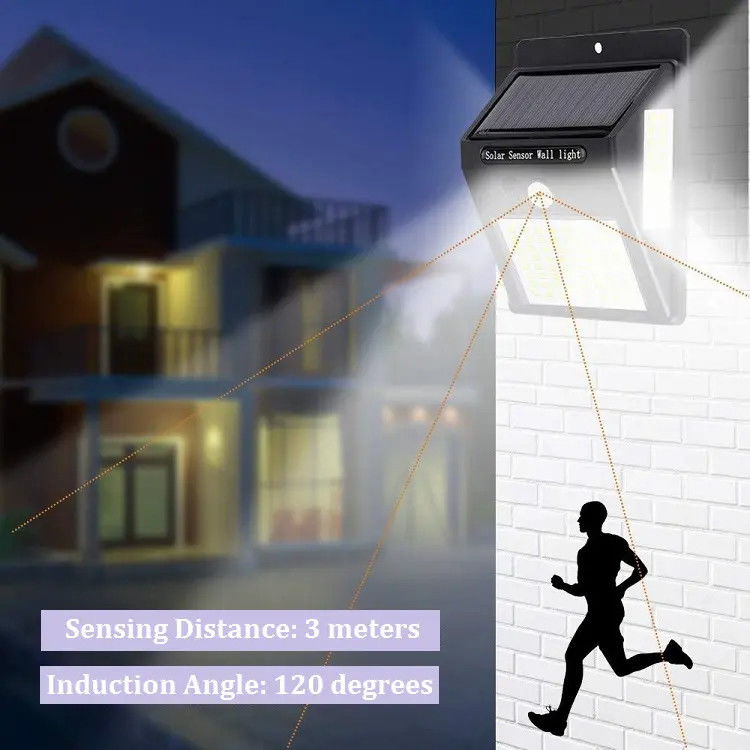 120° Beam Angle Outdoors Solar Garden Lamp LED Security Night Lights With Motion Sensor