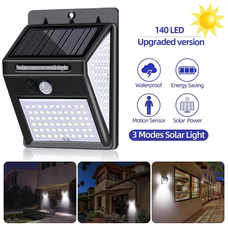 120° Beam Angle Outdoors Solar Garden Lamp LED Security Night Lights With Motion Sensor