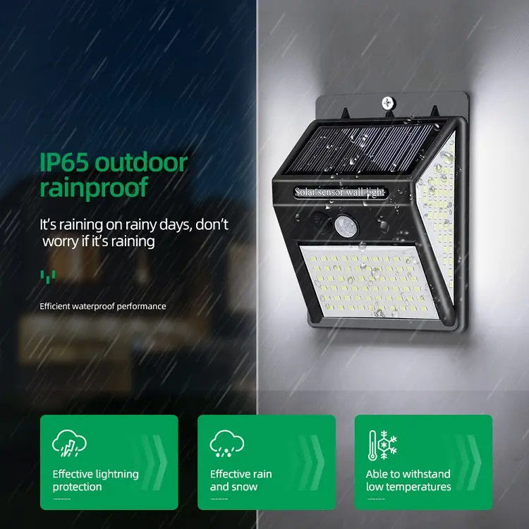 120° Beam Angle Outdoors Solar Garden Lamp LED Security Night Lights With Motion Sensor
