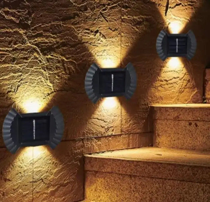 Warm White Solar Powered LED Wall Lights for Garden Patio Garage Driveway Up Down Lamp
