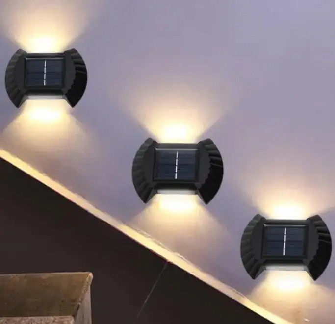Warm White Solar Powered LED Wall Lights for Garden Patio Garage Driveway Up Down Lamp
