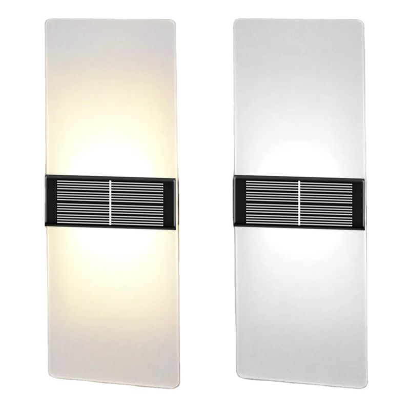 Solar Induction Lawn Moon Bright Square White Plates Solar Wall Light for Outdoor Walls