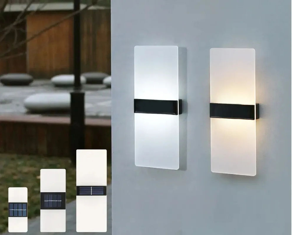 Solar Induction Lawn Moon Bright Square White Plates Solar Wall Light for Outdoor Walls