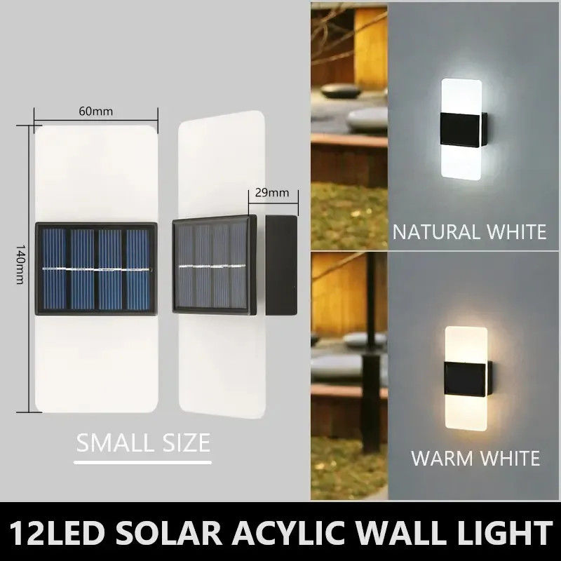 Solar Induction Lawn Moon Bright Square White Plates Solar Wall Light for Outdoor Walls