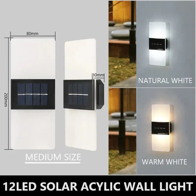 Solar Induction Lawn Moon Bright Square White Plates Solar Wall Light for Outdoor Walls