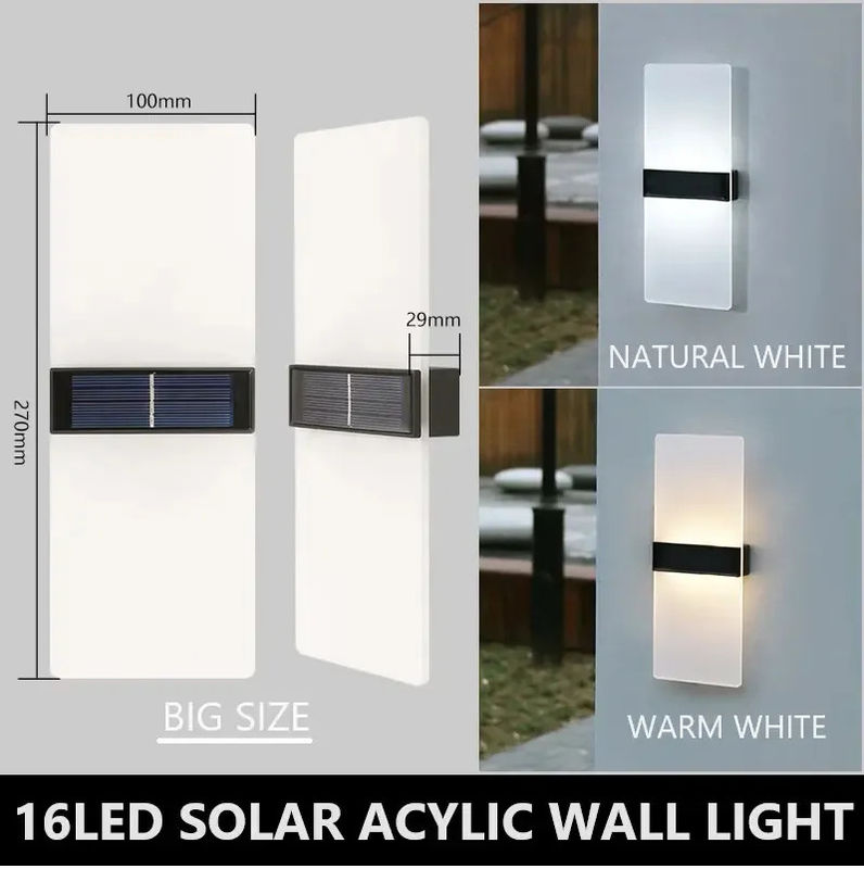 Solar Induction Lawn Moon Bright Square White Plates Solar Wall Light for Outdoor Walls