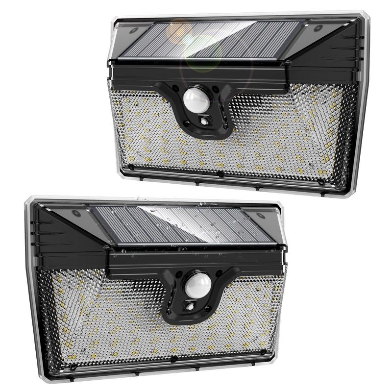 218LED Soft Cold White Solar Motion Sensing Wall Light for Outdoor Garden Energy Saving