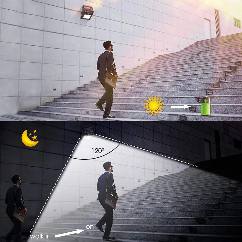 Waterproof 20 LED Solar Wall Light with Motion Sensor and 5000K Color Temperature